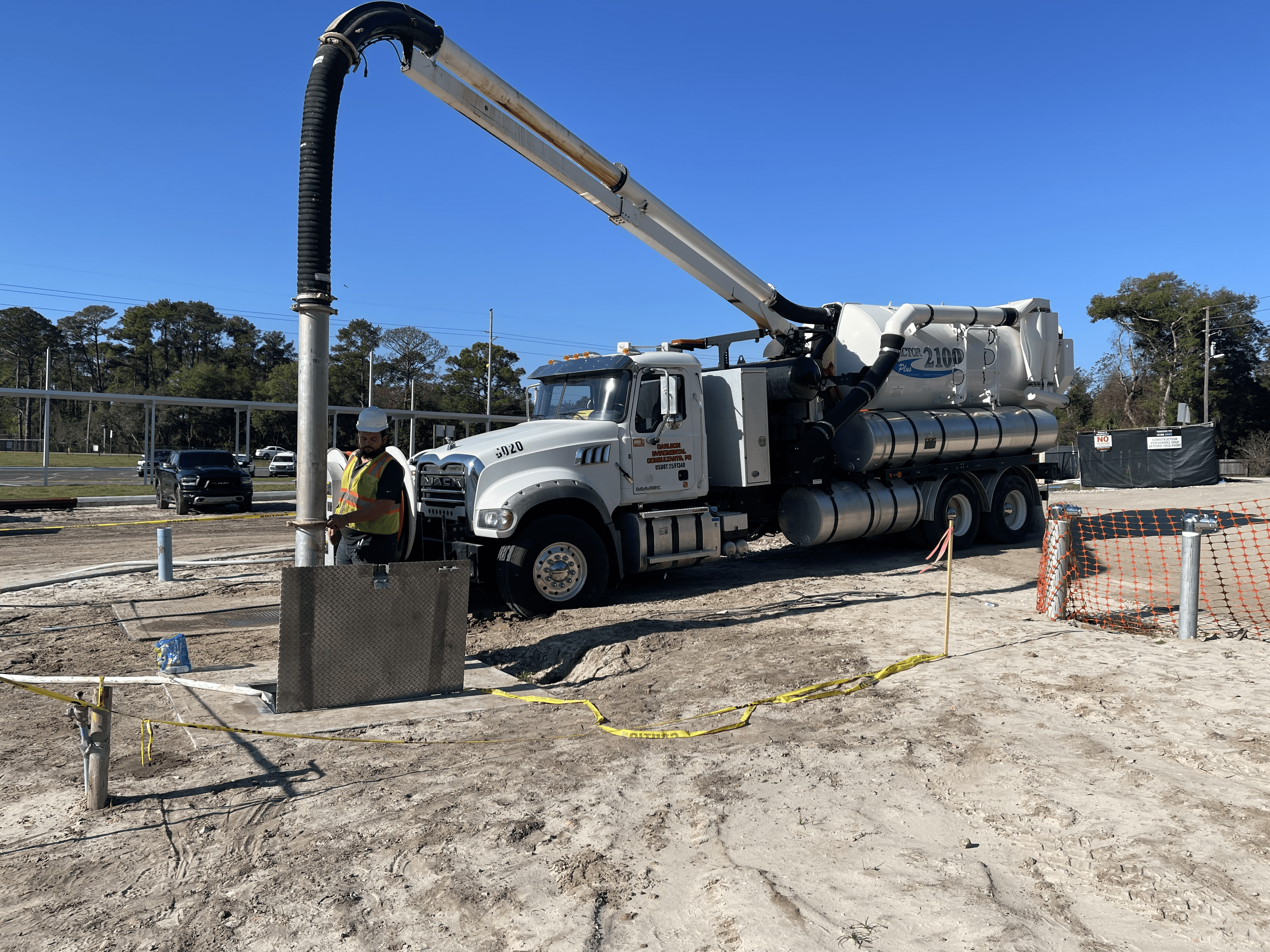 Man working with equipment