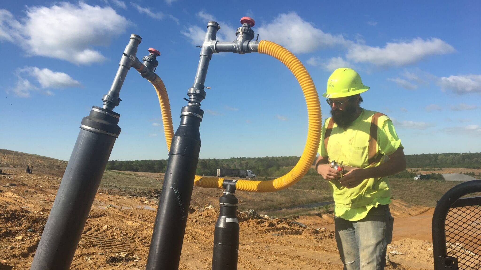 Man checking the pipeline
