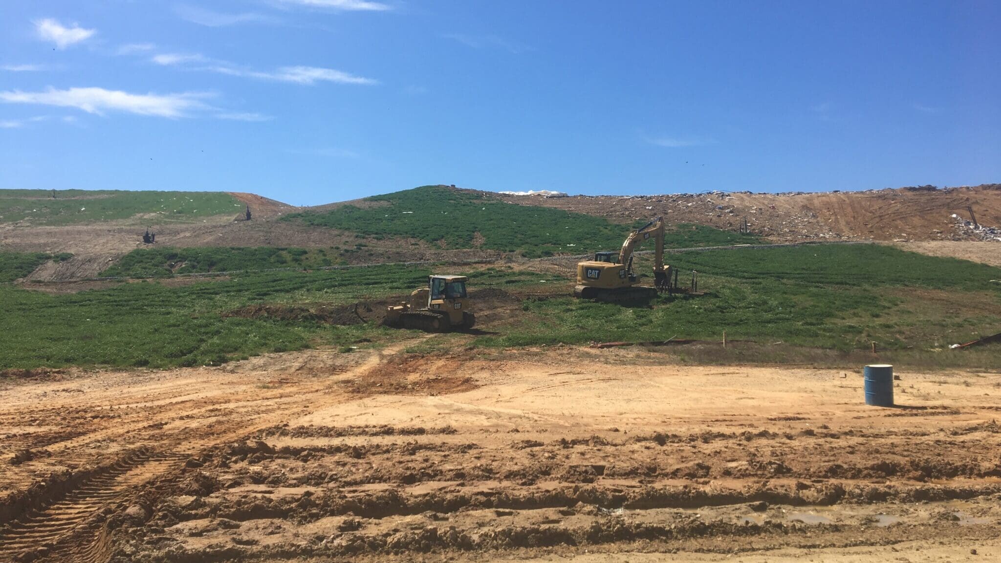 Heavy equipment in Charles City County Landfill