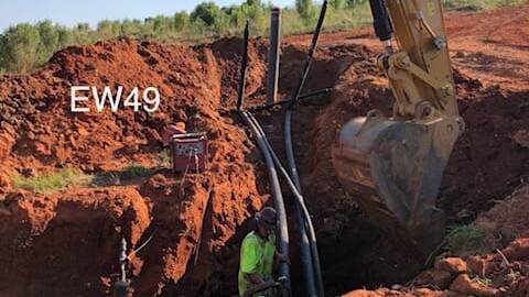 Piping installation at EW49